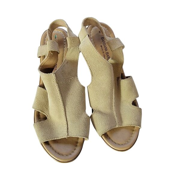 Barbara Barbieri‎ Leather Wedges Block Heel Ankle Strap Sandals Wedge - Picture 2 of 8